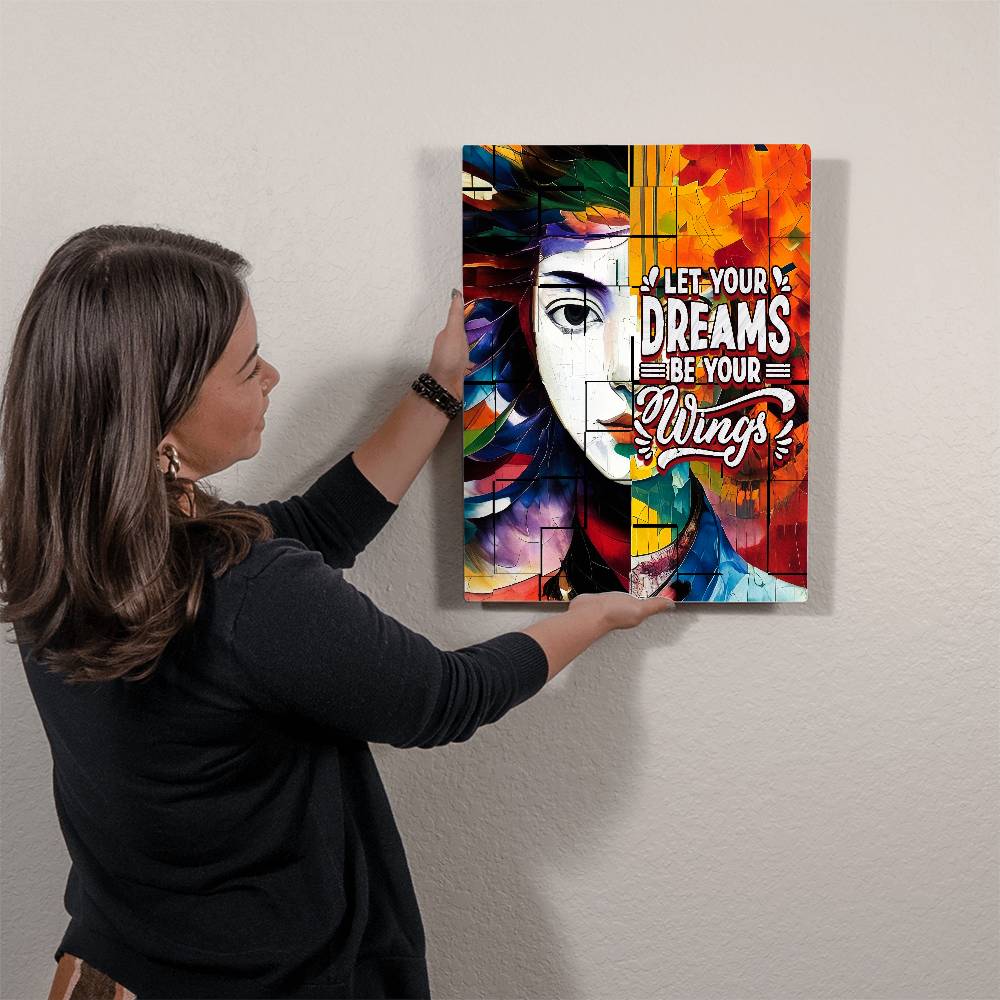 High Gloss Metal Art Print (4:5) - Let Your Dreams Be Your Wings