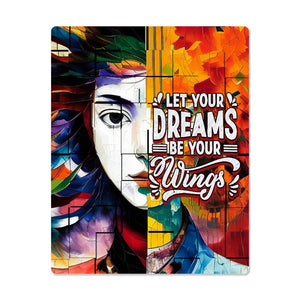 High Gloss Metal Art Print (4:5) - Let Your Dreams Be Your Wings