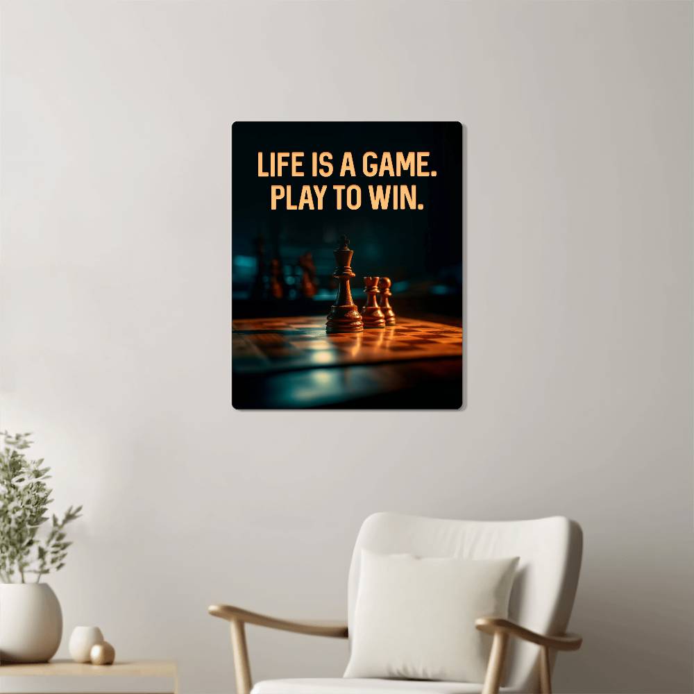 High Gloss Metal Art Print (4:5) - Life is A Game