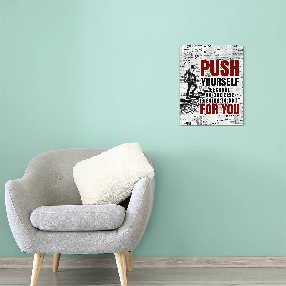 High Gloss Metal Art Print (4:5) - Push Yourself