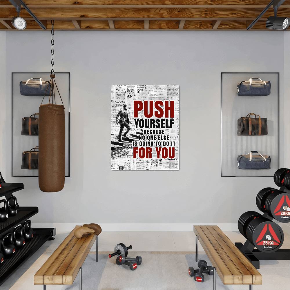 High Gloss Metal Art Print (4:5) - Push Yourself