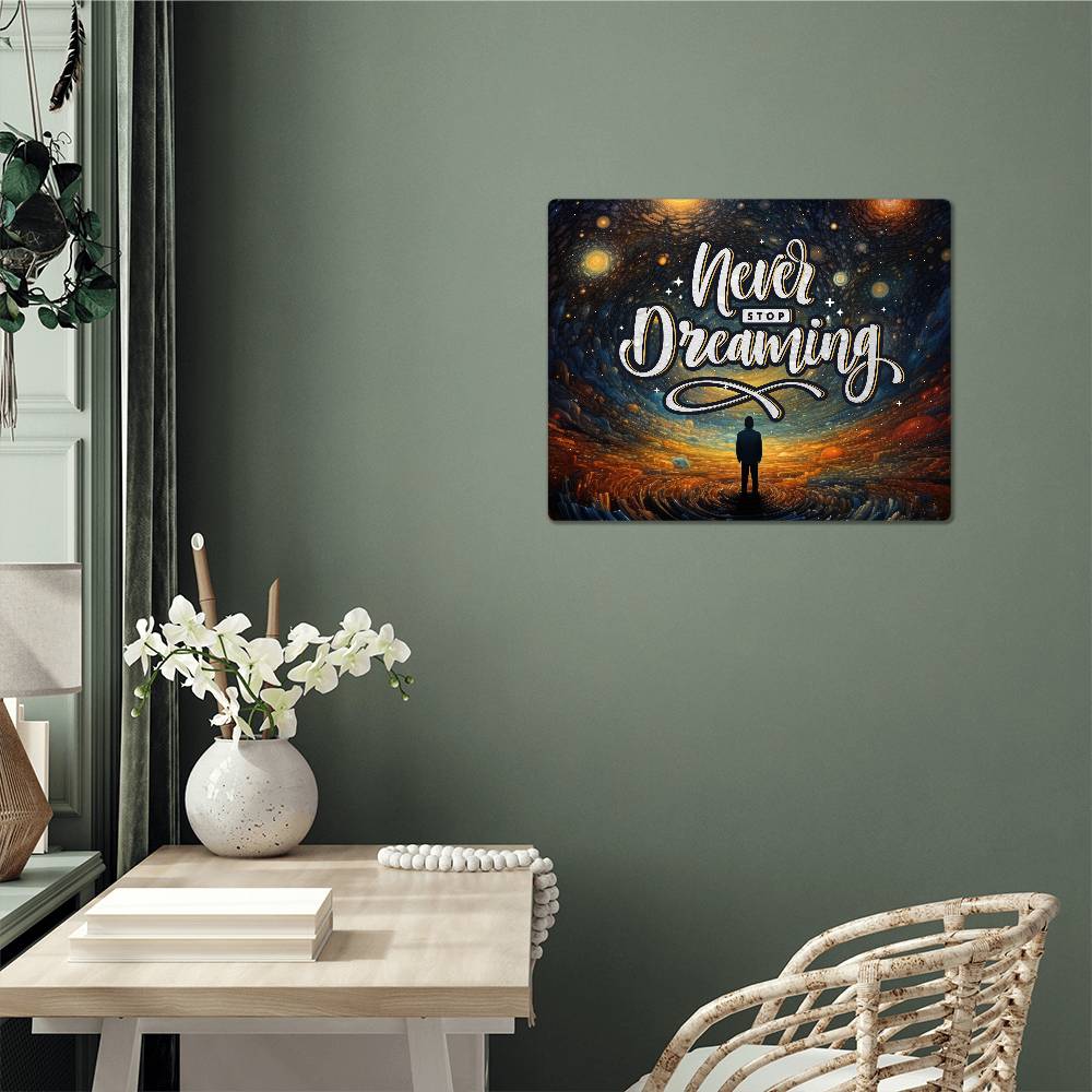 High Gloss Metal Art Print (5:4) - Never Stop Dreaming