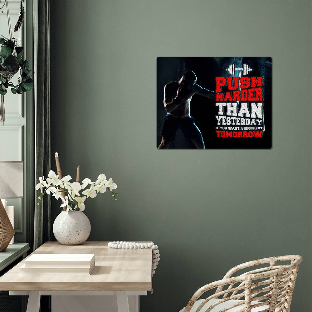 High Gloss Metal Art Print (5:4) - Push Harder