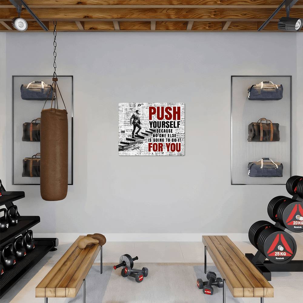 High Gloss Metal Art Print (5:4) - Push Yourself