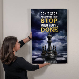 High Gloss Metal Art Print - Don't Stop When You Are Tired