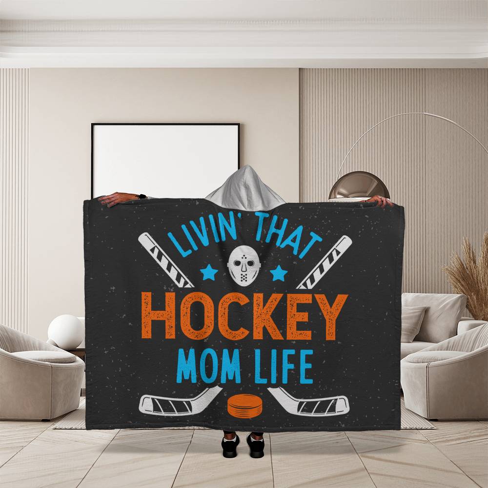 Hooded Sherpa Fleece Blanket - Living That Hockey Mom Life