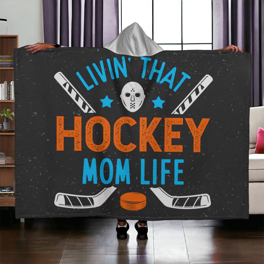 Hooded Sherpa Fleece Blanket - Living That Hockey Mom Life