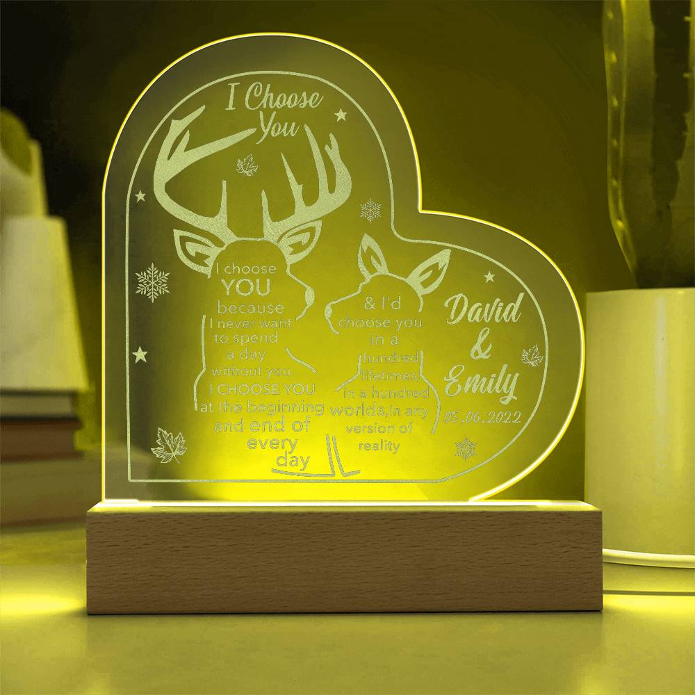 I Choose You - Personalised Engraved Acrylic Plaque