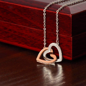 Interlocking Hearts necklace Without Message Card