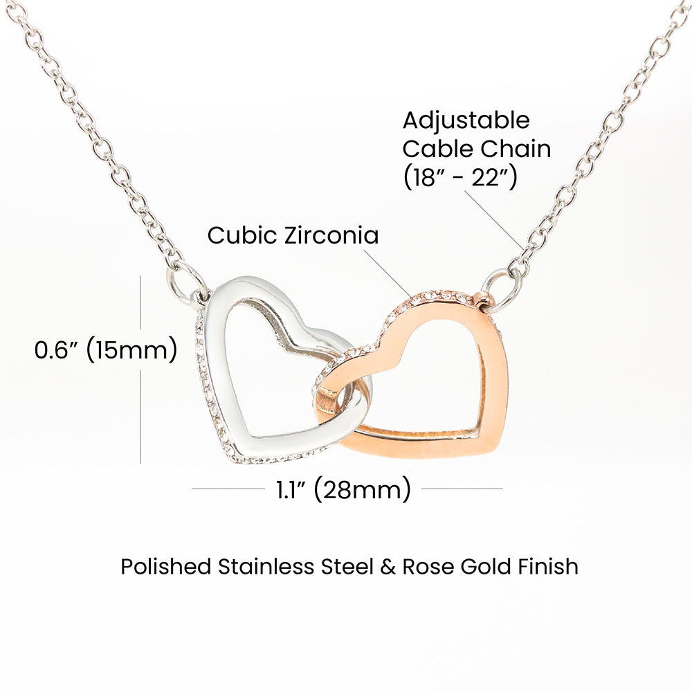 Interlocking Hearts necklace Without Message Card