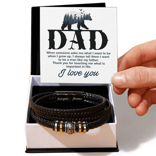 Leather Bracelet-Dad-When someone asks me