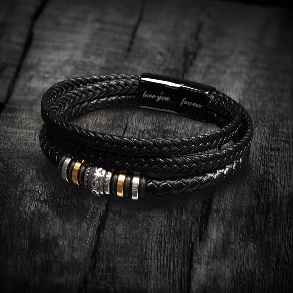 Leather Bracelet-Dad-When someone asks me