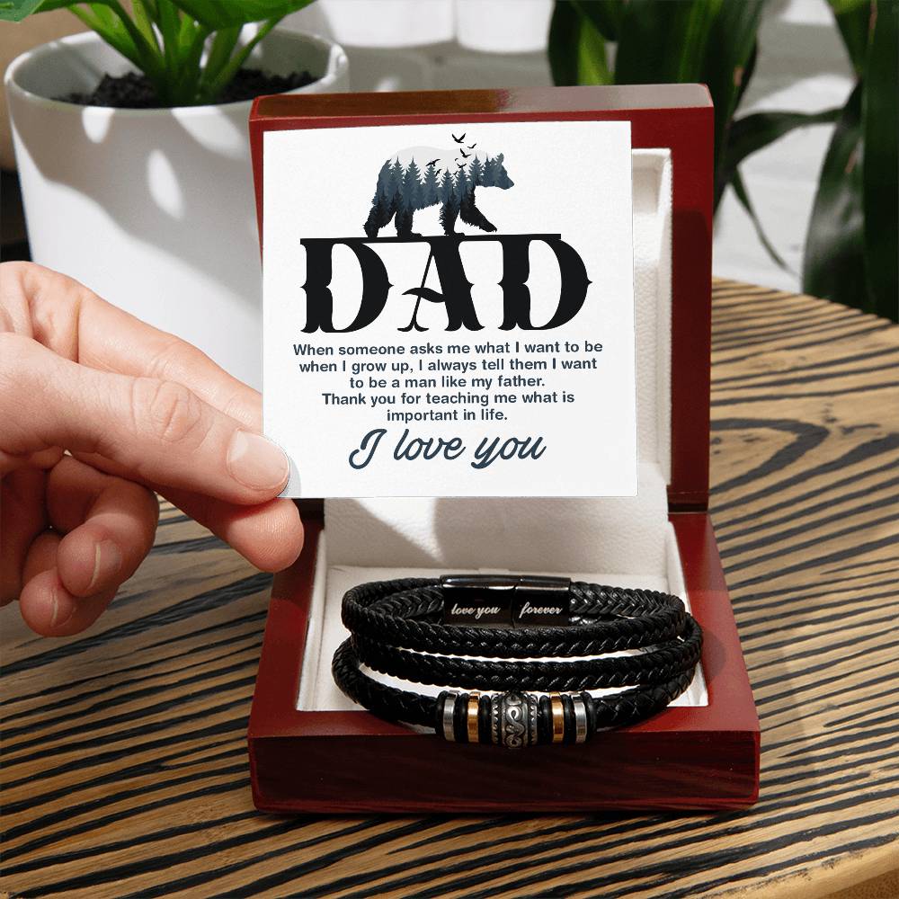 Leather Bracelet-Dad-When someone asks me