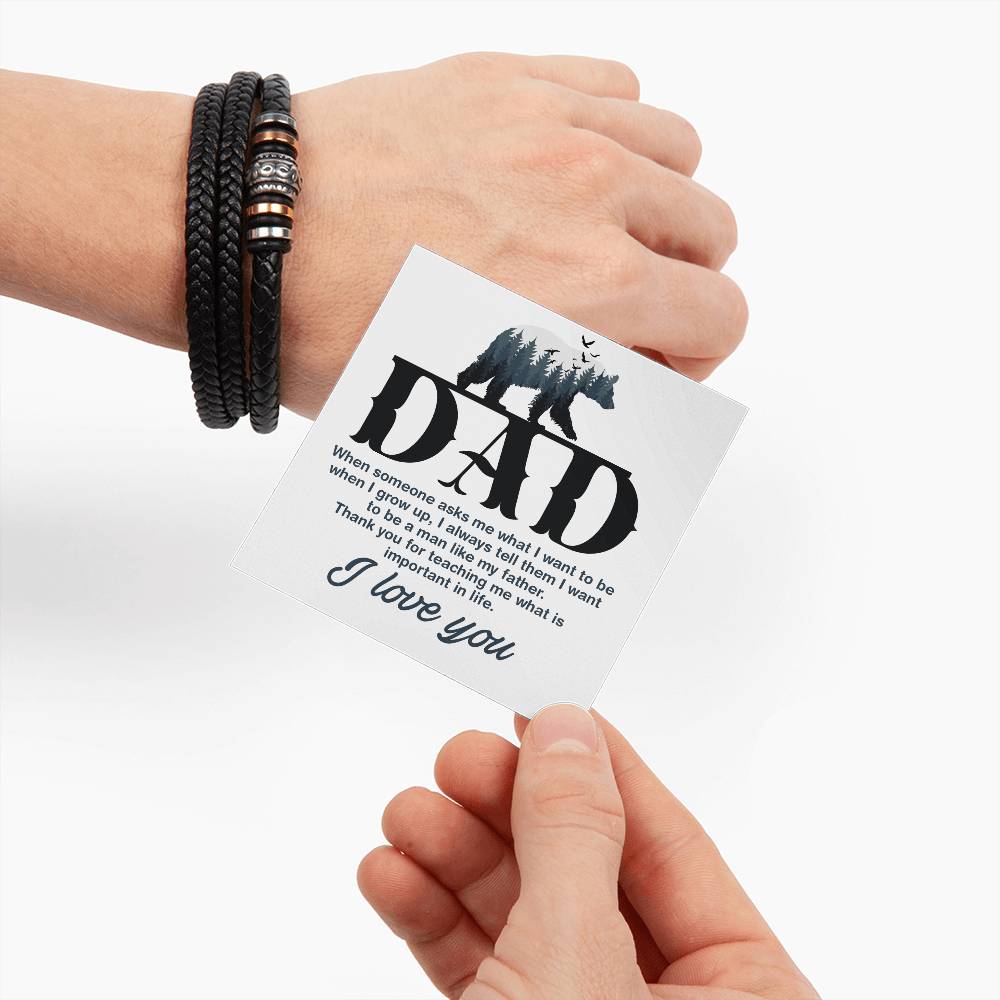 Leather Bracelet-Dad-When someone asks me