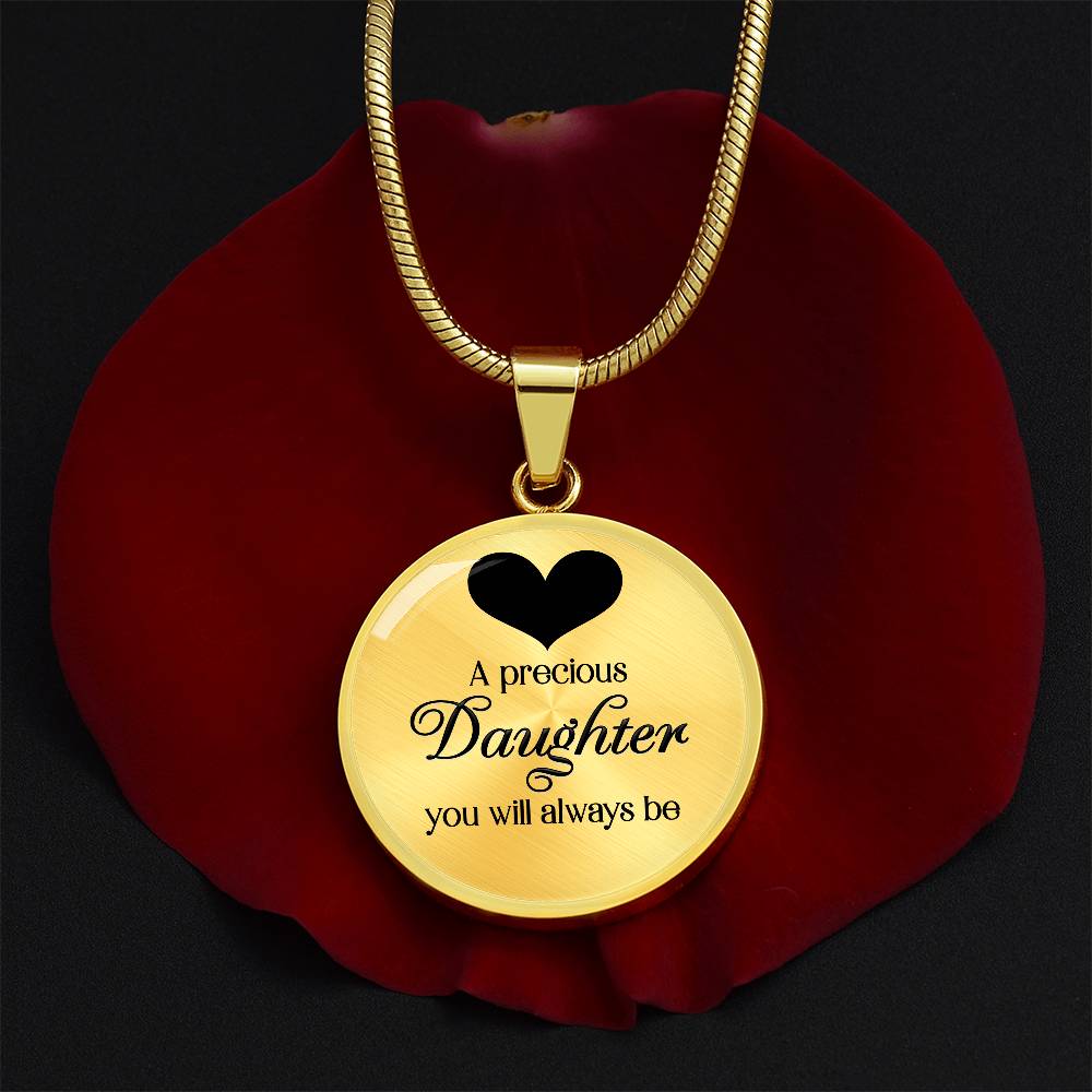 Luxury Graphic Circle Necklace - A Precious Daughter