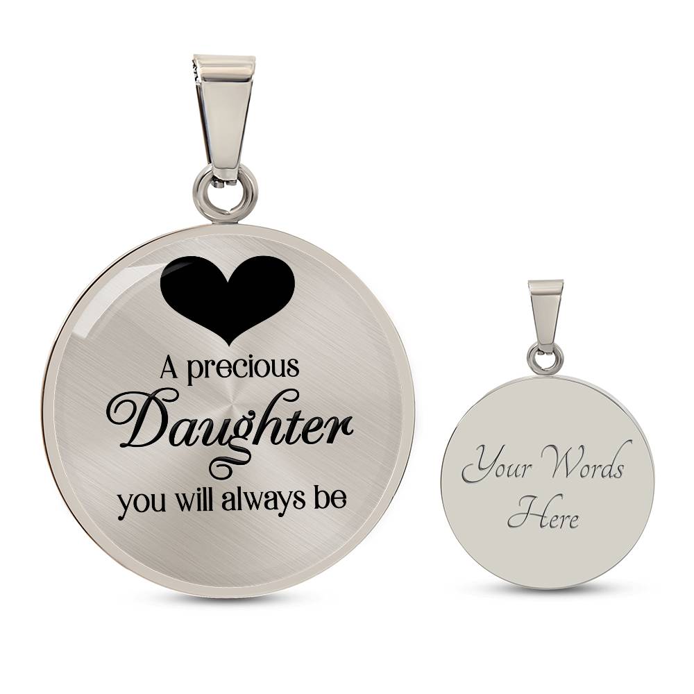 Luxury Graphic Circle Necklace - A Precious Daughter