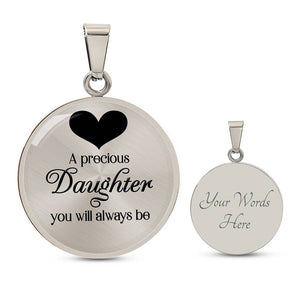 Luxury Graphic Circle Necklace - A Precious Daughter