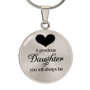 Luxury Graphic Circle Necklace - A Precious Daughter