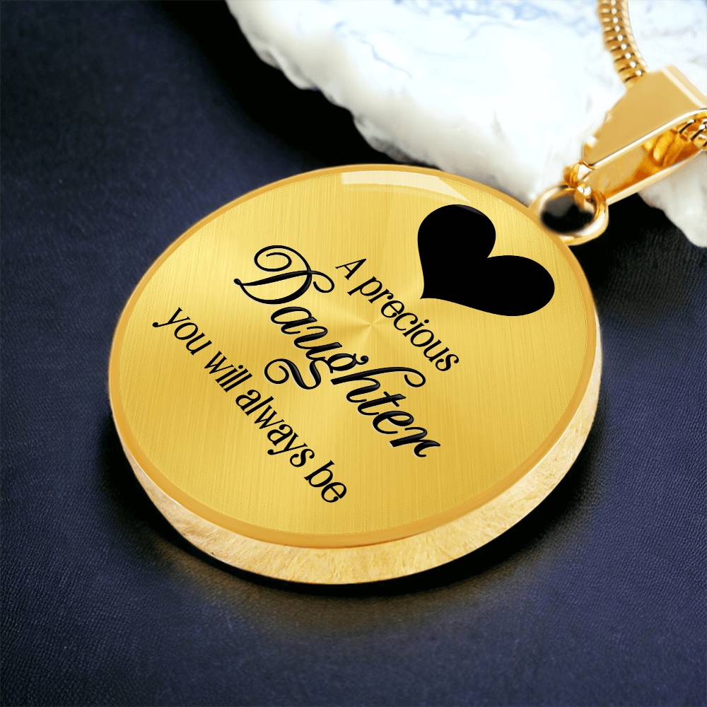 Luxury Graphic Circle Necklace - A Precious Daughter