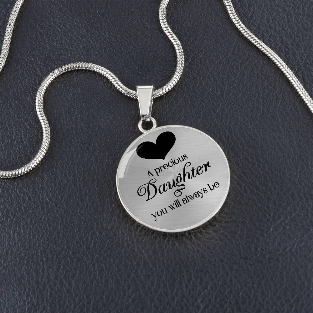 Luxury Graphic Circle Necklace - A Precious Daughter