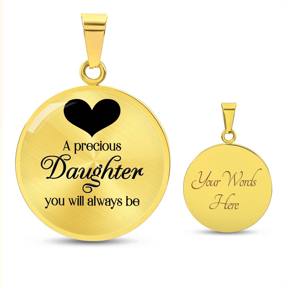 Luxury Graphic Circle Necklace - A Precious Daughter