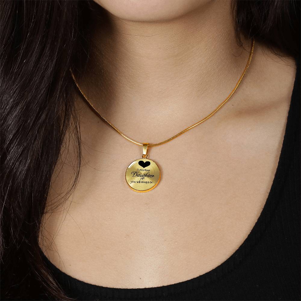 Luxury Graphic Circle Necklace - A Precious Daughter