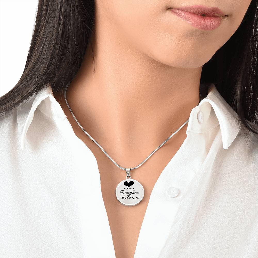 Luxury Graphic Circle Necklace - A Precious Daughter