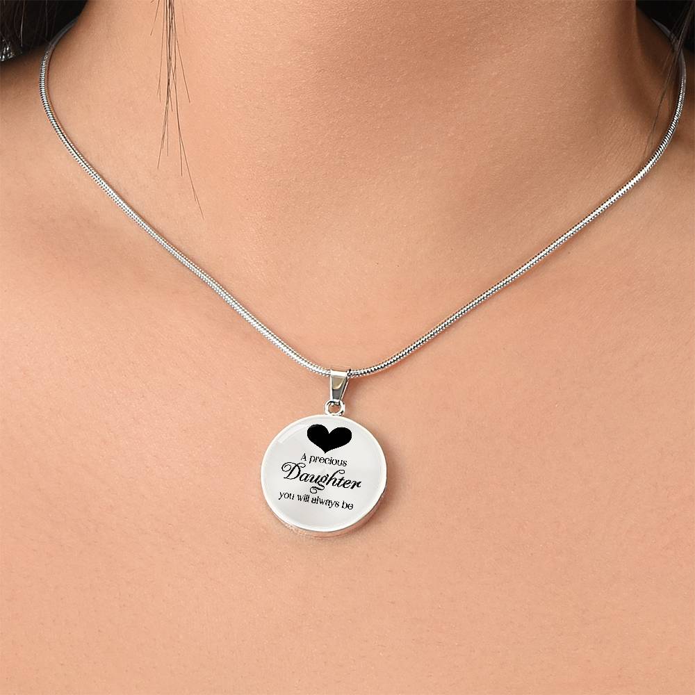 Luxury Graphic Circle Necklace - A Precious Daughter