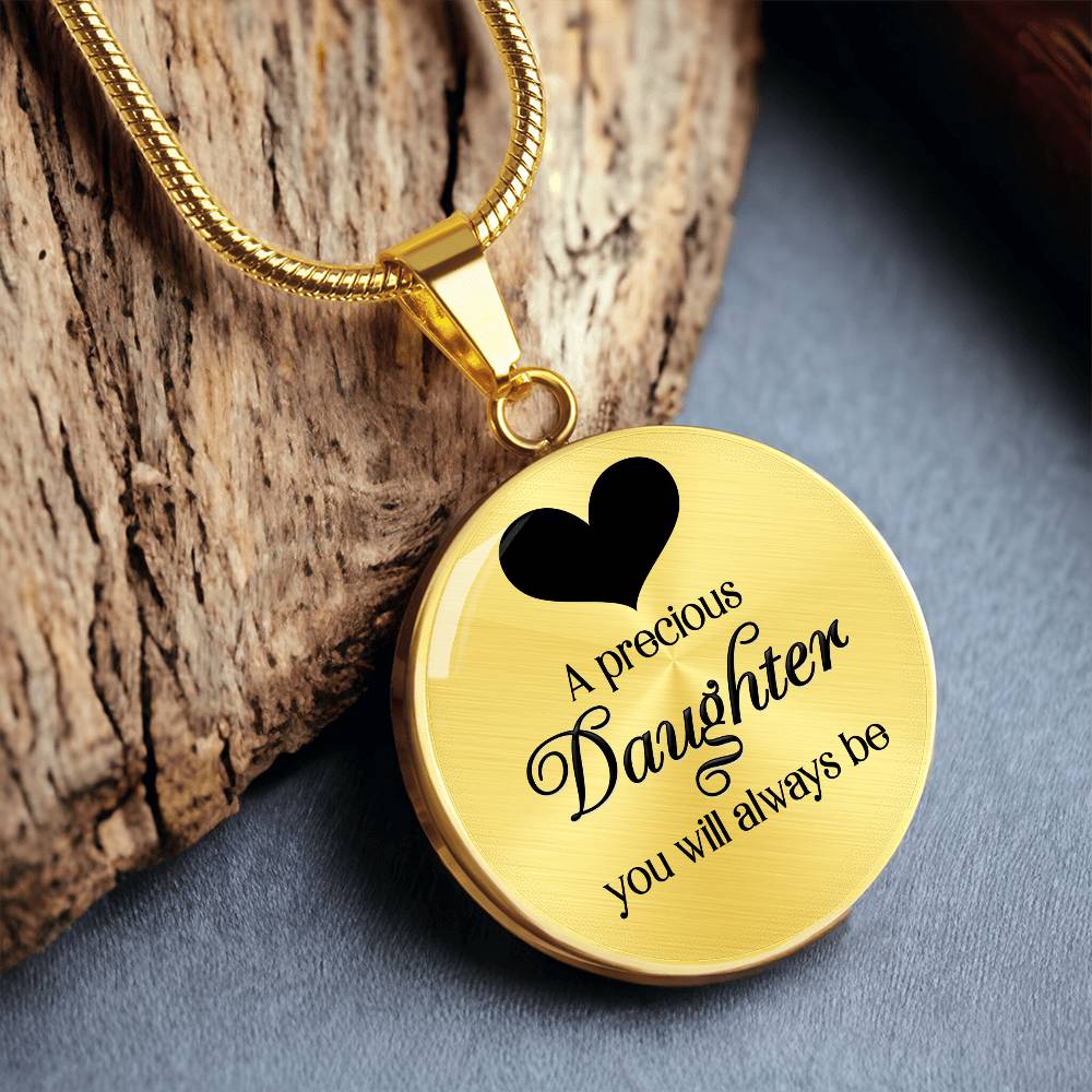 Luxury Graphic Circle Necklace - A Precious Daughter