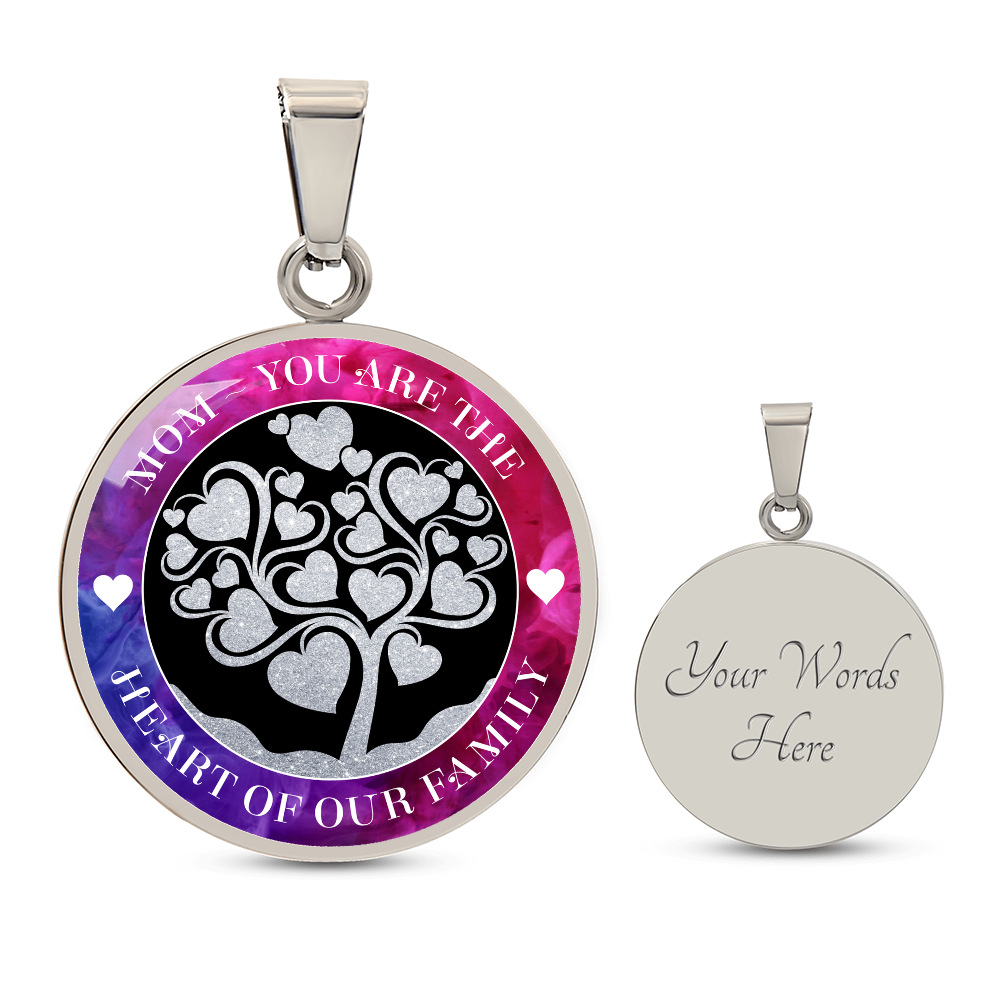 Luxury Graphic Circle Necklace - Mom You Are The Heart Of Our Family