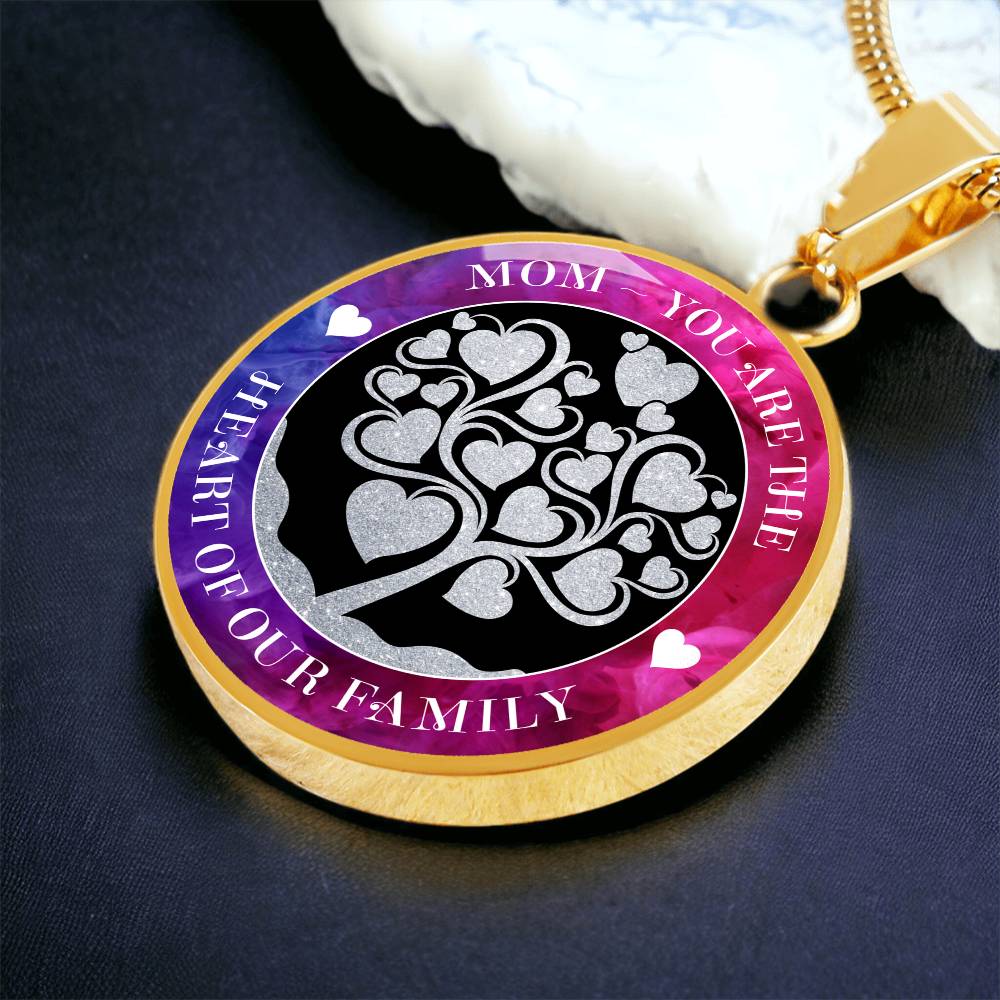 Luxury Graphic Circle Necklace - Mom You Are The Heart Of Our Family