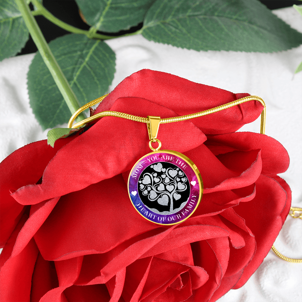 Luxury Graphic Circle Necklace - Mom You Are The Heart Of Our Family