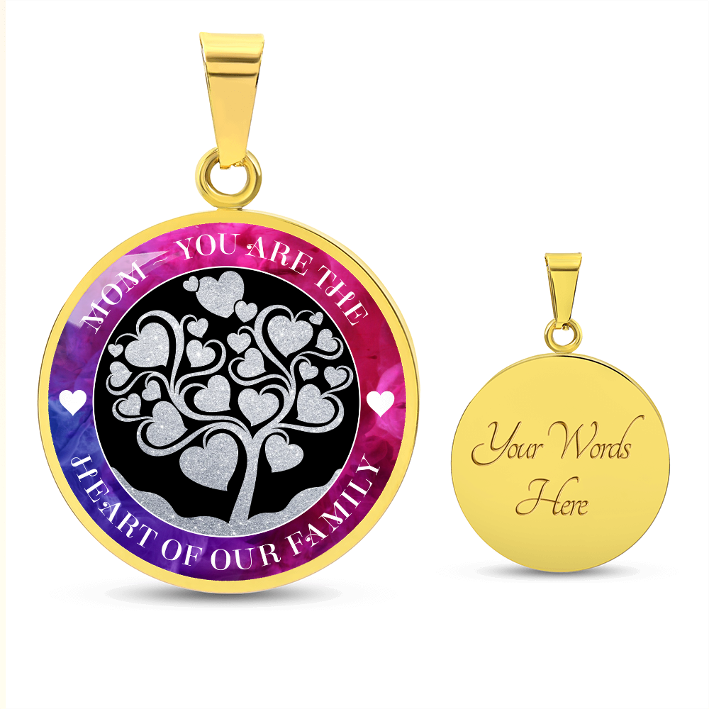 Luxury Graphic Circle Necklace - Mom You Are The Heart Of Our Family