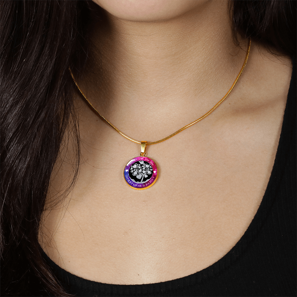 Luxury Graphic Circle Necklace - Mom You Are The Heart Of Our Family