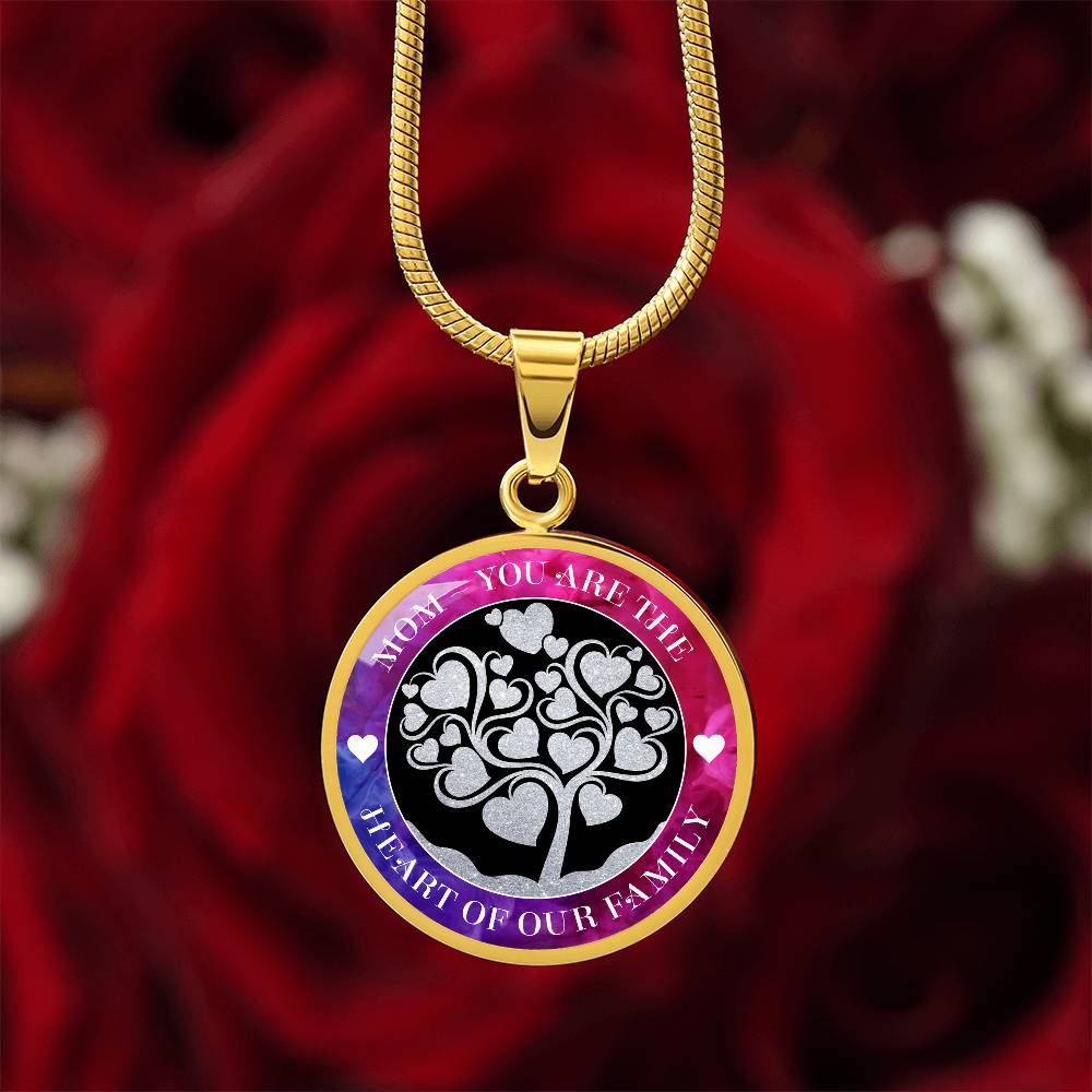 Luxury Graphic Circle Necklace - Mom You Are The Heart Of Our Family