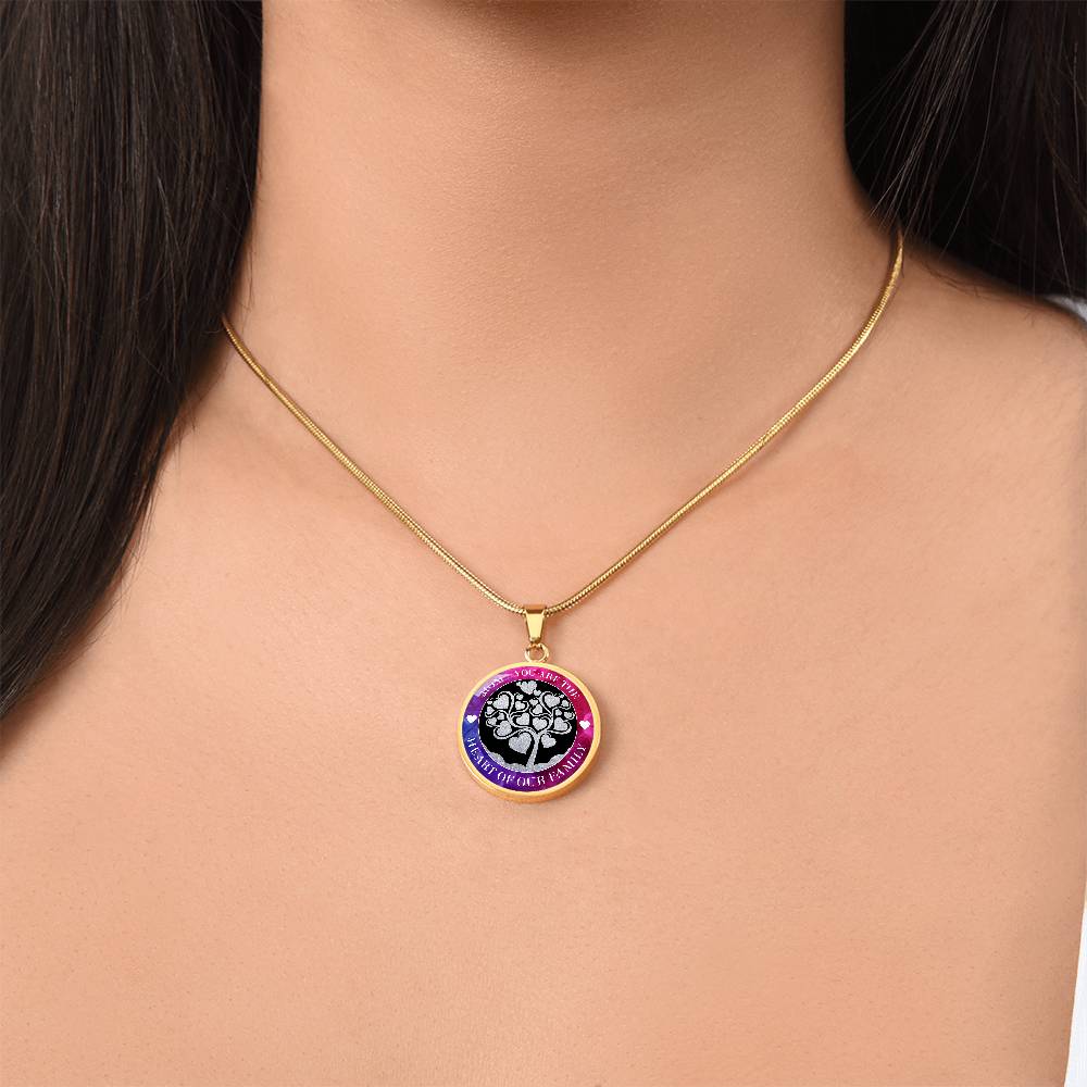 Luxury Graphic Circle Necklace - Mom You Are The Heart Of Our Family