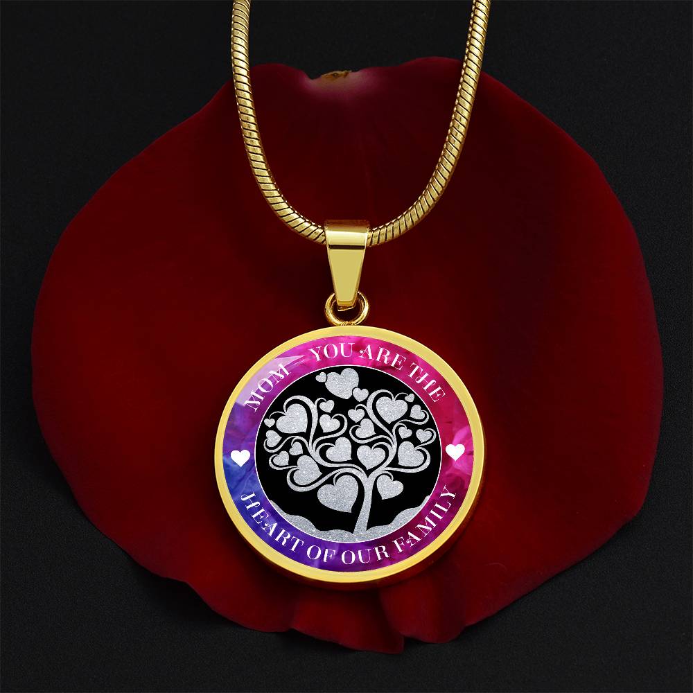 Luxury Graphic Circle Necklace - Mom You Are The Heart Of Our Family