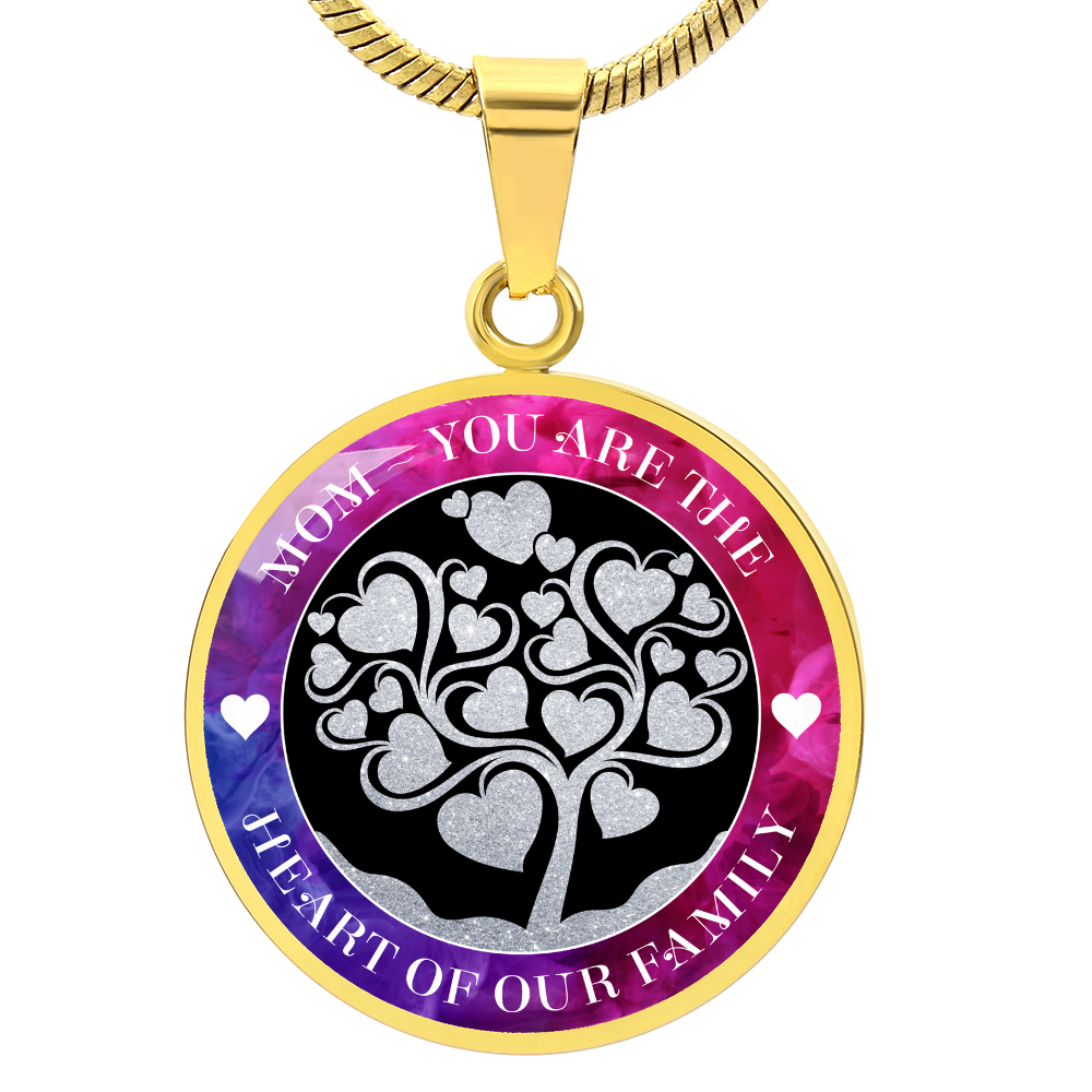 Luxury Graphic Circle Necklace - Mom You Are The Heart Of Our Family