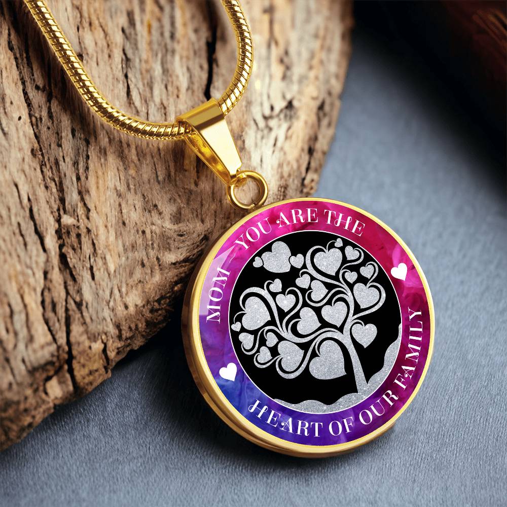 Luxury Graphic Circle Necklace - Mom You Are The Heart Of Our Family