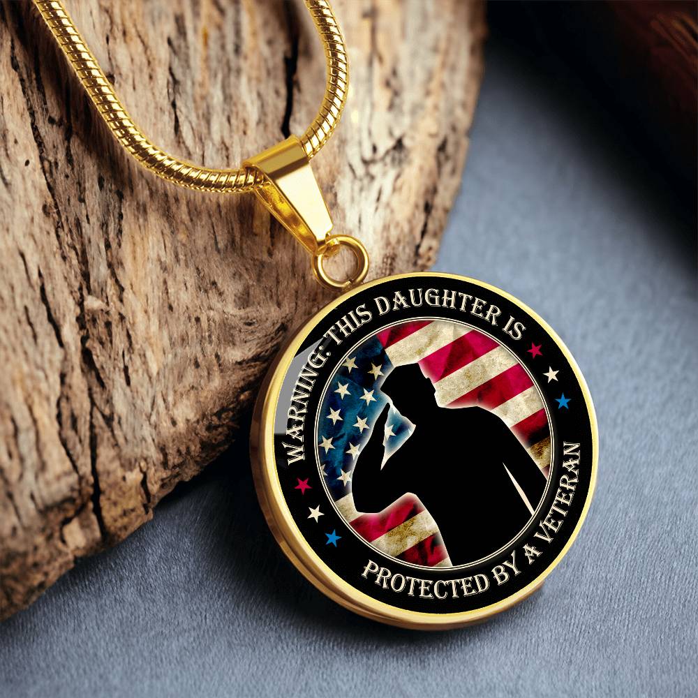 Luxury Graphic Circle Necklace - Protected by veteran