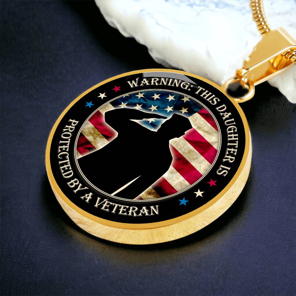 Luxury Graphic Circle Necklace - Protected by veteran