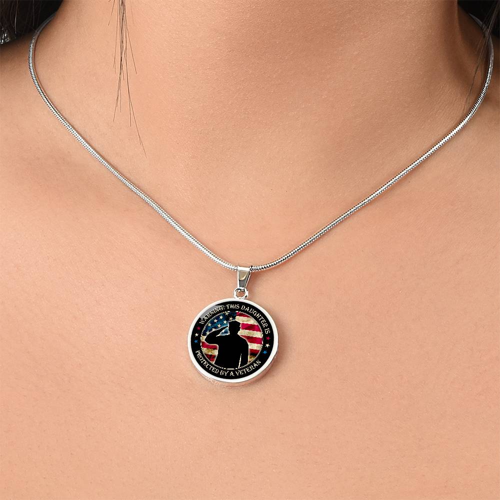 Luxury Graphic Circle Necklace - Protected by veteran