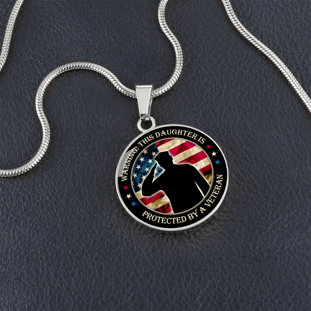 Luxury Graphic Circle Necklace - Protected by veteran