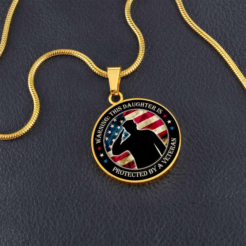 Luxury Graphic Circle Necklace - Protected by veteran