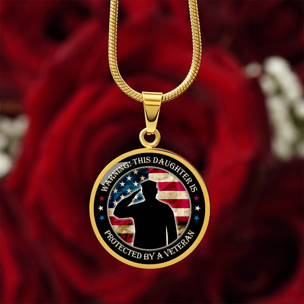 Luxury Graphic Circle Necklace - Protected by veteran