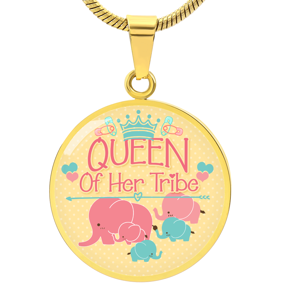 Luxury Graphic Circle Necklace - Queen of Her tribe