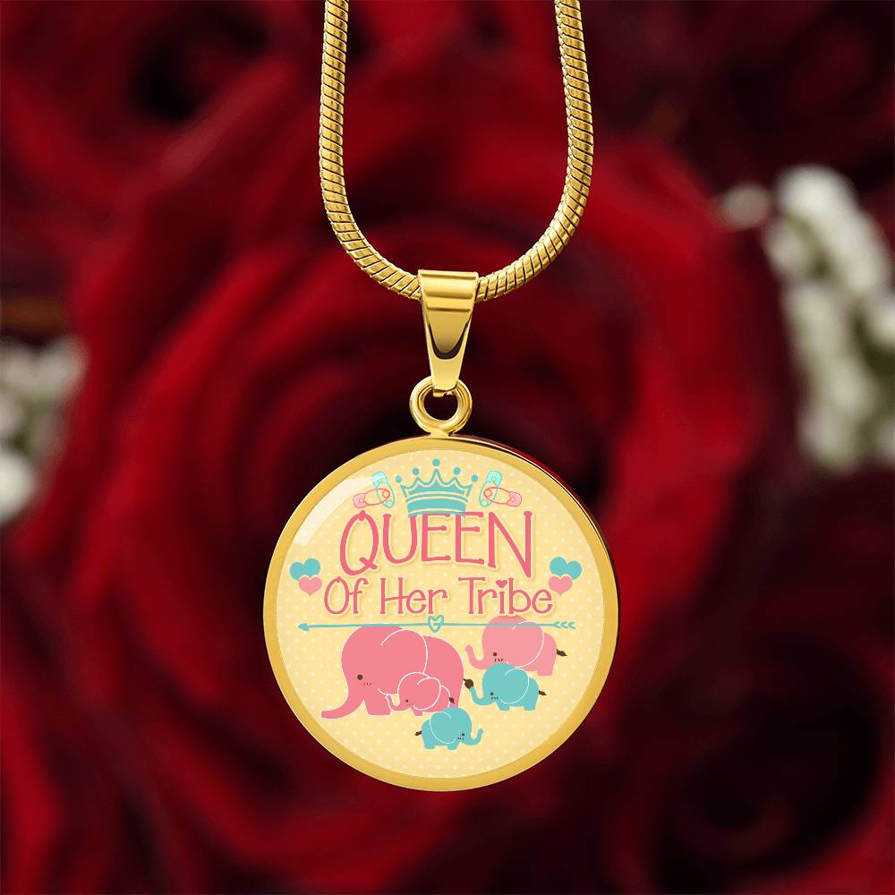 Luxury Graphic Circle Necklace - Queen of Her tribe