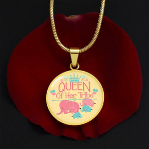 Luxury Graphic Circle Necklace - Queen of Her tribe