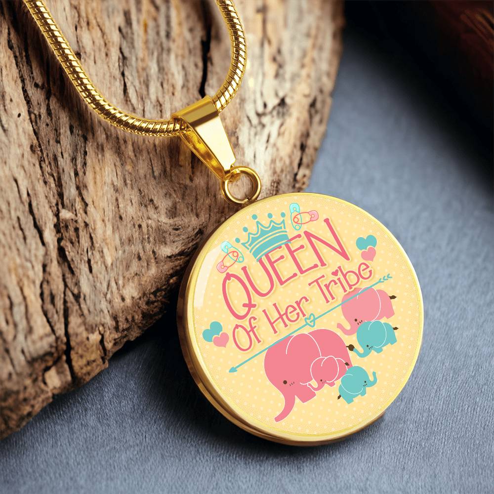 Luxury Graphic Circle Necklace - Queen of Her tribe