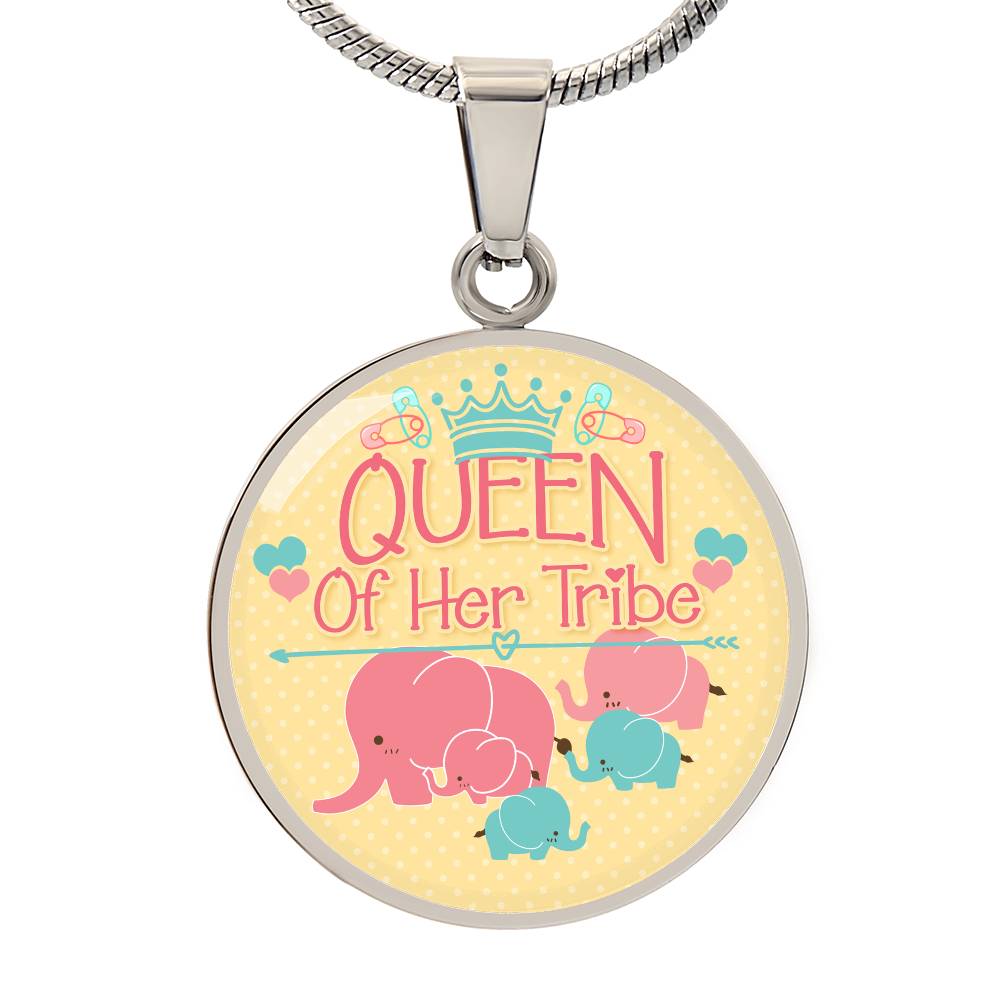 Luxury Graphic Circle Necklace - Queen of Her tribe